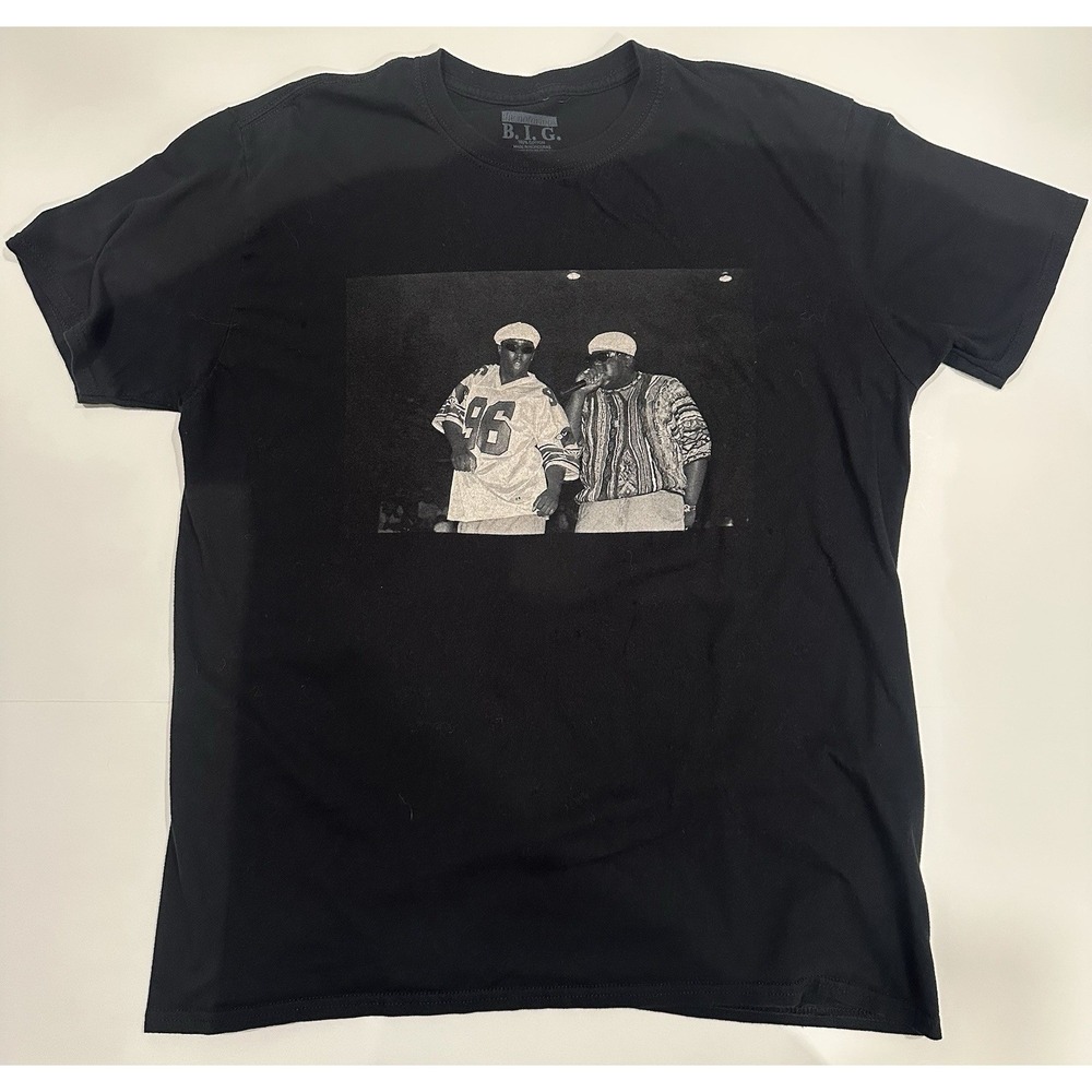 The Notorious B.I.G. and Puff Daddy P. Diddy Graphic T-Shirt Black Size XL